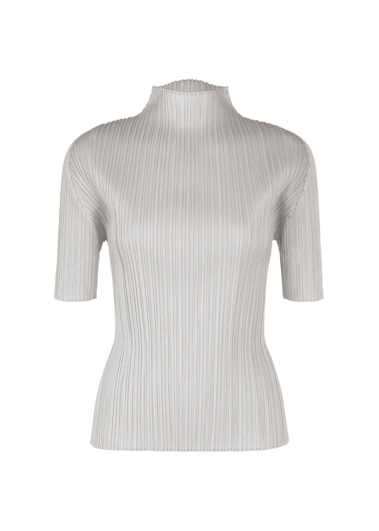 A product shot of the PLEATS PLEASE ISSEY MIYAKE LUCID PLEATS top in light grey (10).