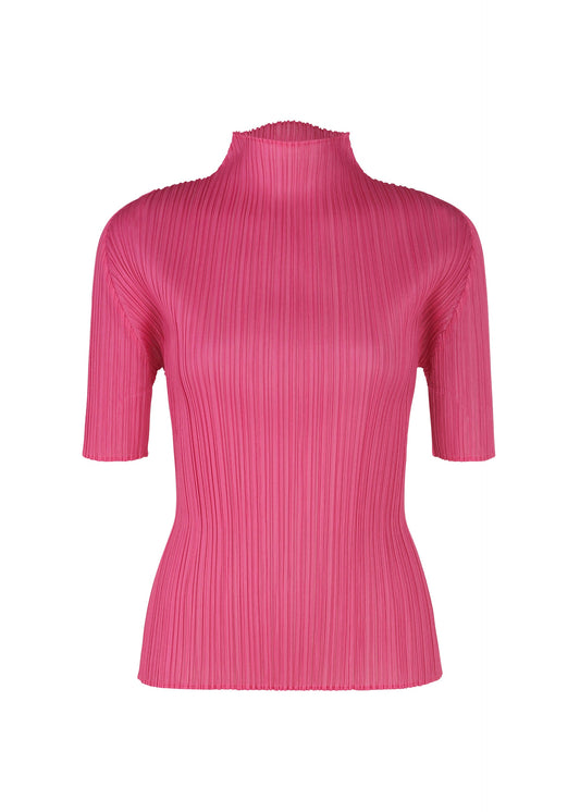 A product shot of the PLEATS PLEASE ISSEY MIYAKE LUCID PLEATS top in bright pink (27).
