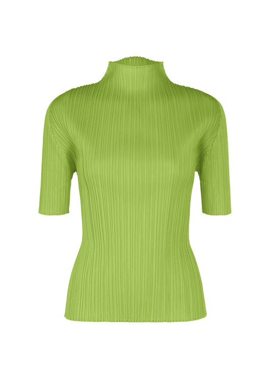 A product shot of the PLEATS PLEASE ISSEY MIYAKE LUCID PLEATS top in yellow green (58).