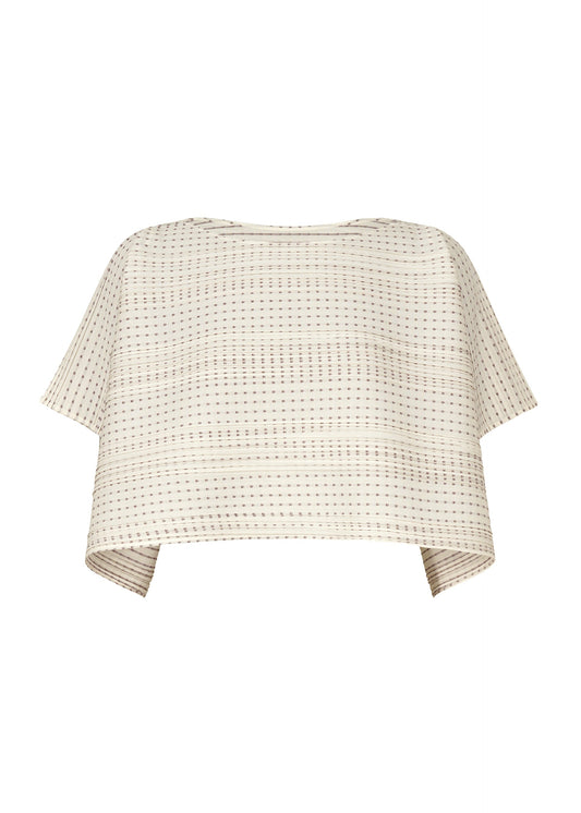 A product shot of the PLEATS PLEASE ISSEY MIYAKE COTTON SKIP top in white.