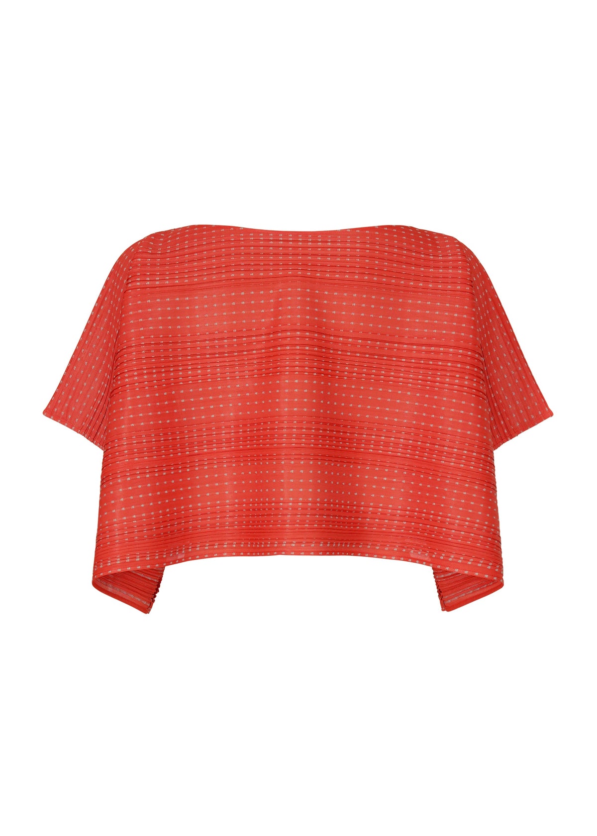 A detail shot of the PLEATS PLEASE ISSEY MIYAKE COTTON SKIP top.