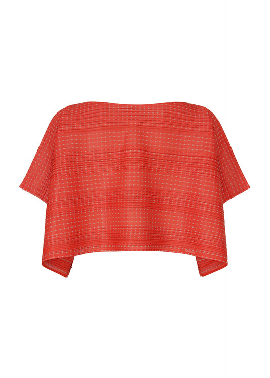 A detail shot of the PLEATS PLEASE ISSEY MIYAKE COTTON SKIP top.
