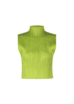 A product shot of the PLEATS PLEASE ISSEY MIYAKE TUNE clothing in yellow green (58).