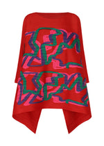 A product shot of the PLEATS PLEASE ISSEY MIYAKE MIX top in red (24).