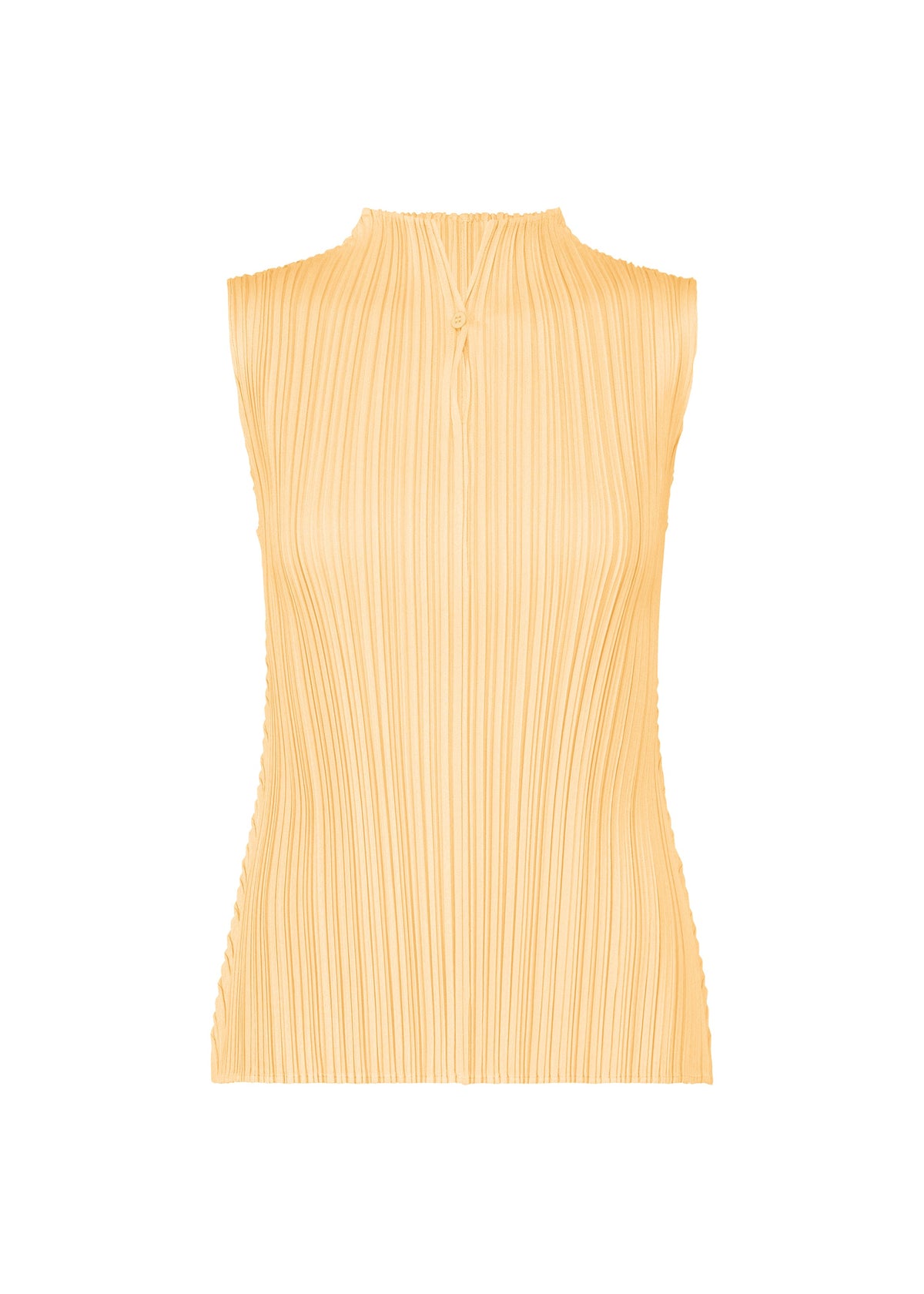 A product shot of the PLEATS PLEASE ISSEY MIYAKE MELLOW PLEATS top in cream yellow (30).