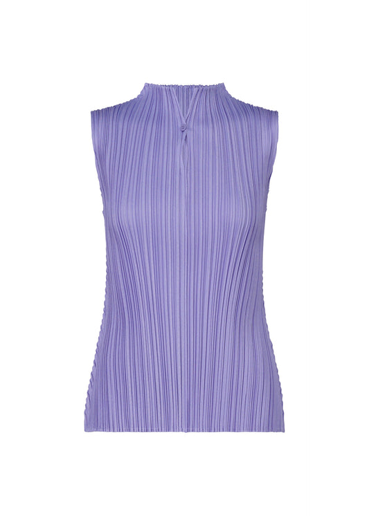 A product shot of the PLEATS PLEASE ISSEY MIYAKE MELLOW PLEATS top in saxe blue (71).