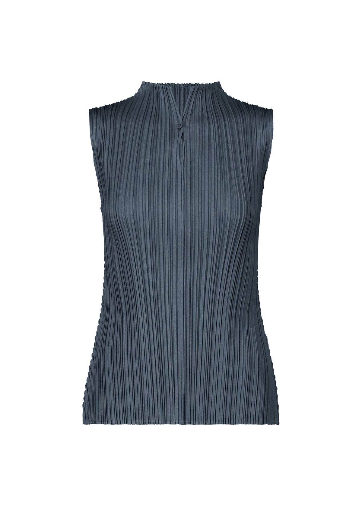 A product shot of the PLEATS PLEASE ISSEY MIYAKE MELLOW PLEATS top in navy (75).