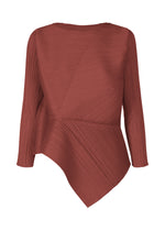A product shot of the PLEATS PLEASE ISSEY MIYAKE SPIN top in brown red (45).