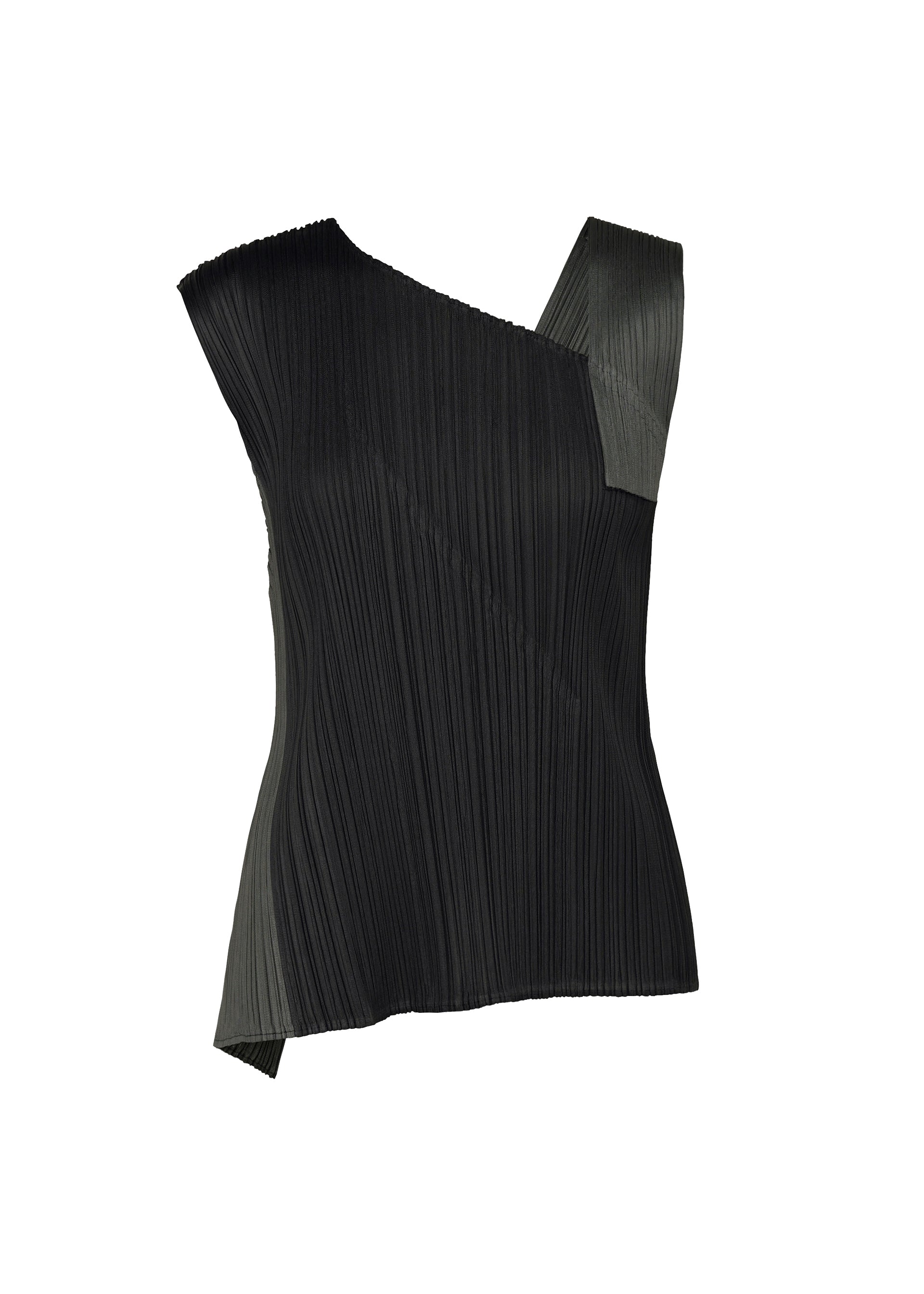 A product shot of the PLEATS PLEASE ISSEY MIYAKE POINTE top in black.