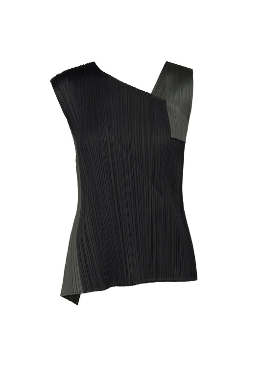 A product shot of the PLEATS PLEASE ISSEY MIYAKE POINTE top in black.