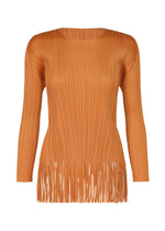 A product shot of the PLEATS PLEASE ISSEY MIYAKE WAVE top in apricot (57).
