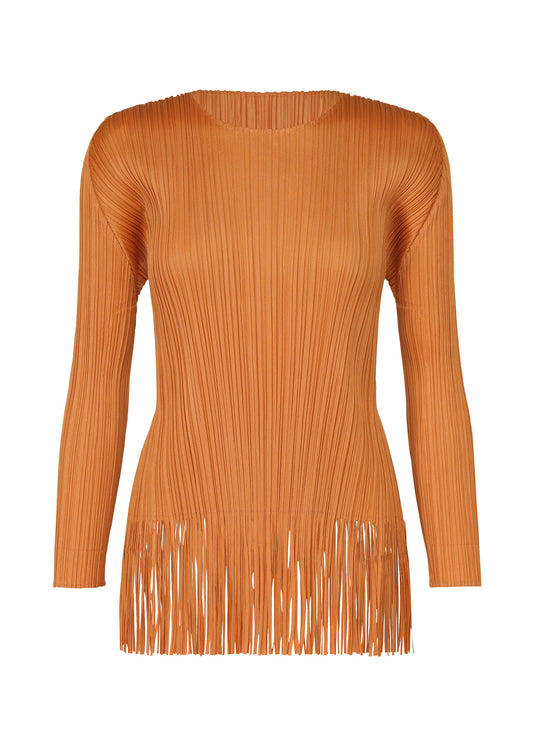 A product shot of the PLEATS PLEASE ISSEY MIYAKE WAVE top in apricot (57).