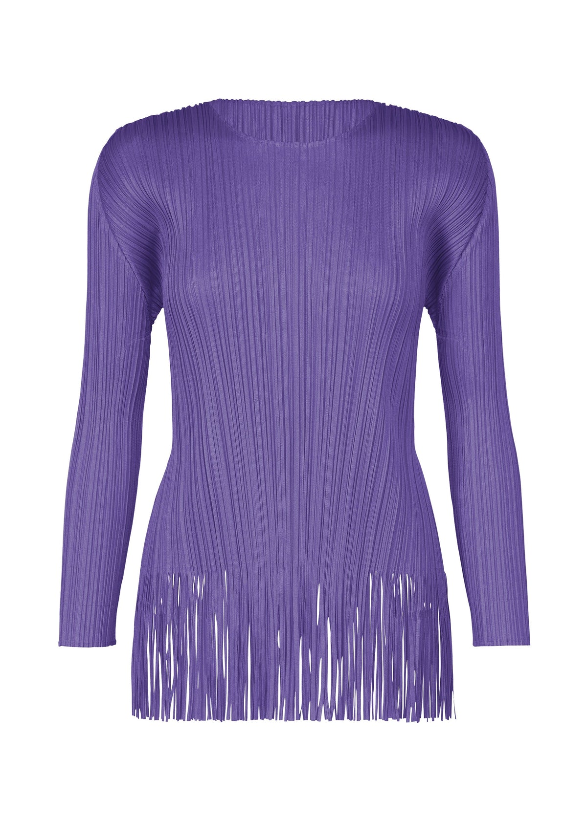 A product shot of the PLEATS PLEASE ISSEY MIYAKE WAVE top in purple blue (83).