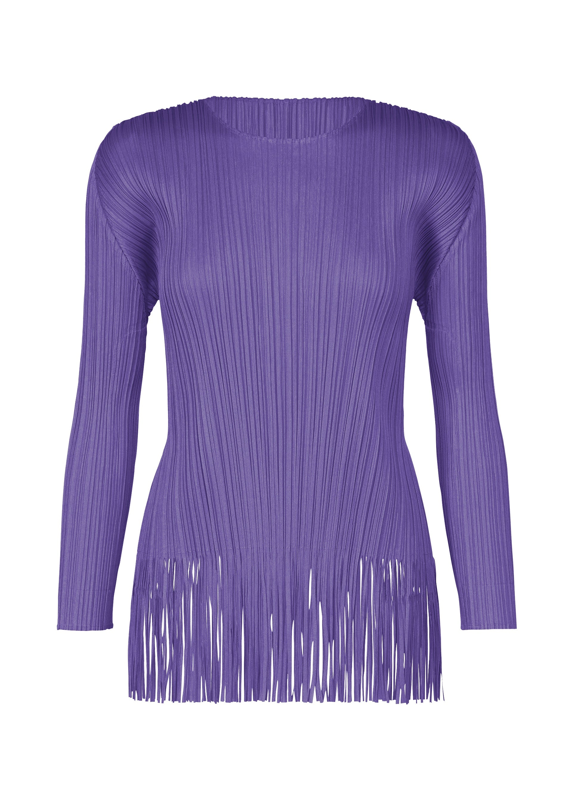 A product shot of the PLEATS PLEASE ISSEY MIYAKE WAVE top in purple blue (83).
