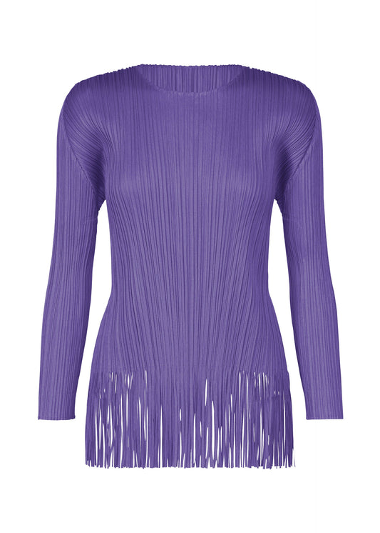 A product shot of the PLEATS PLEASE ISSEY MIYAKE WAVE top in purple blue (83).