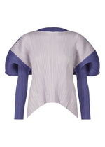 A product shot of the PLEATS PLEASE ISSEY MIYAKE SQUARE top in blue grey (09).