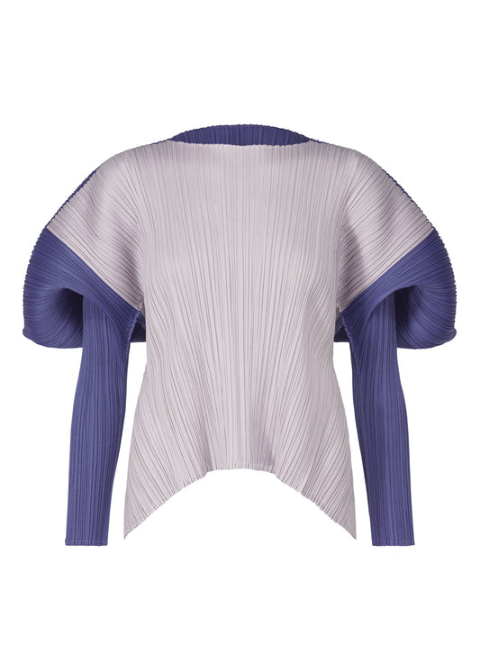 A product shot of the PLEATS PLEASE ISSEY MIYAKE SQUARE top in blue grey (09).