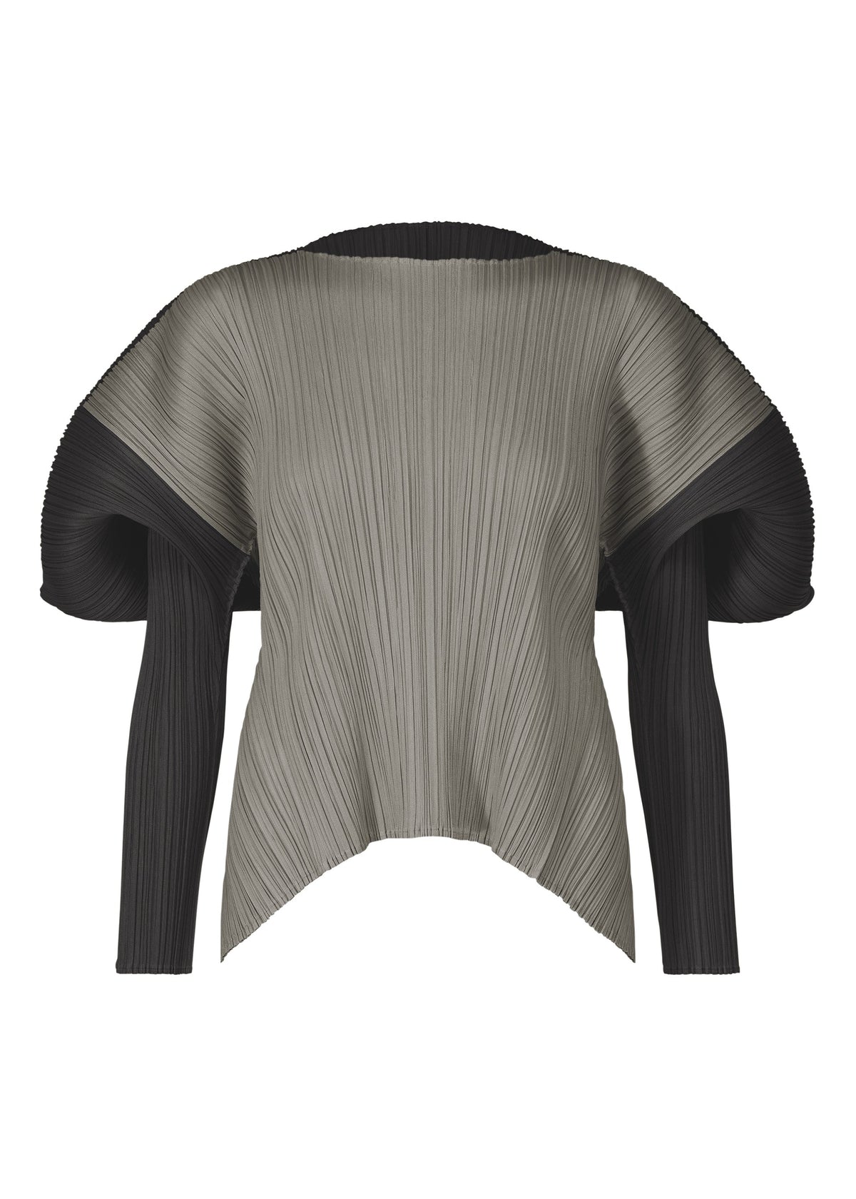 A product shot of the PLEATS PLEASE ISSEY MIYAKE SQUARE top in grey (12).