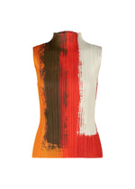 A product shot of the PLEATS PLEASE ISSEY MIYAKE JUMP top in red.