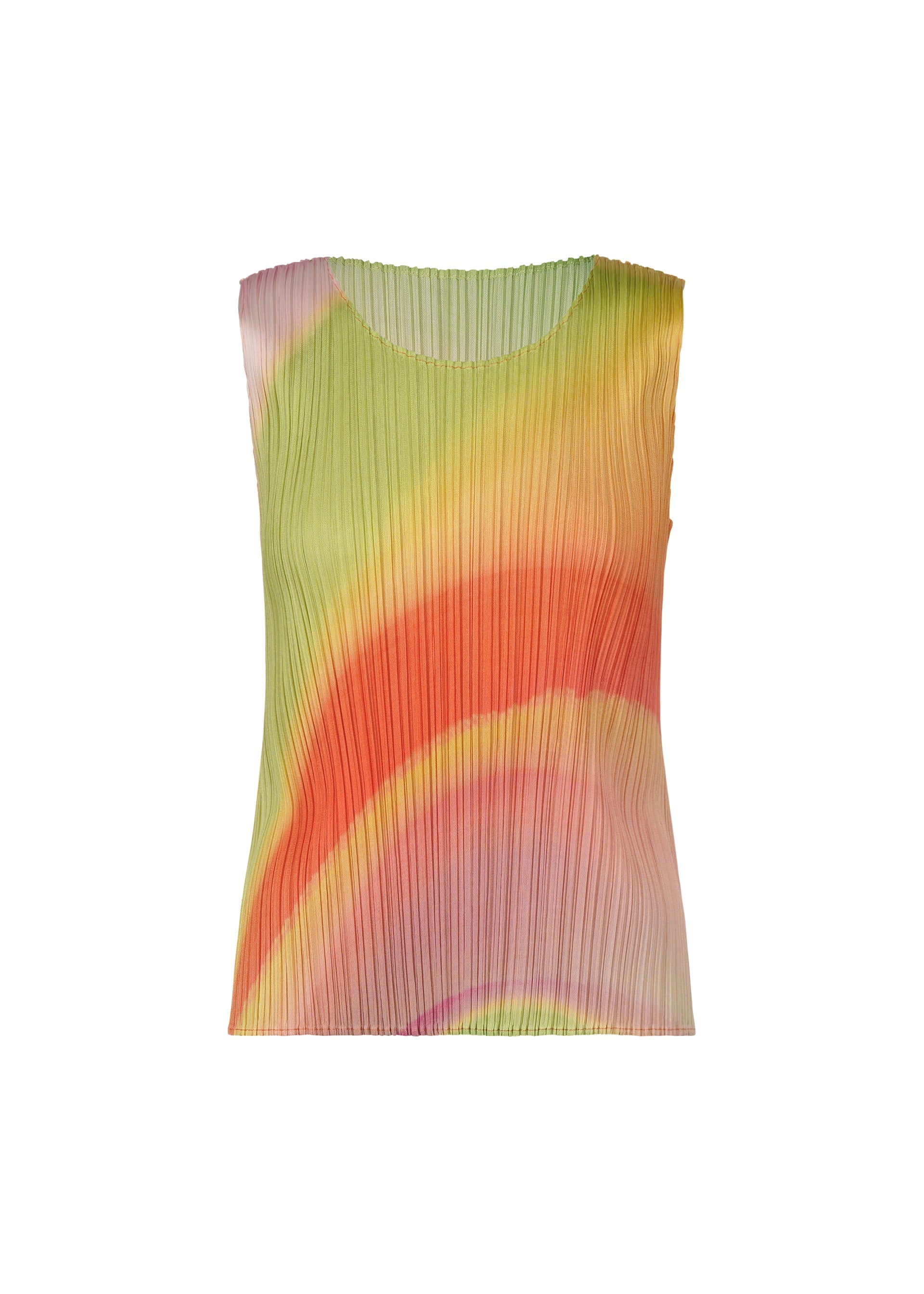 A product shot of the PLEATS PLEASE ISSEY MIYAKE GROOVE top in bright pink (27).