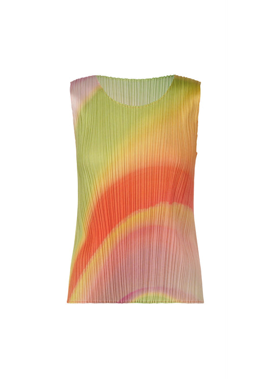 A product shot of the PLEATS PLEASE ISSEY MIYAKE GROOVE top in bright pink (27).