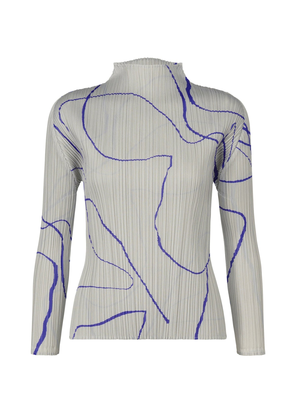 A product shot of the PLEATS PLEASE ISSEY MIYAKE PAUSE top in grey (12).