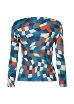 A detail shot of the PLEATS PLEASE ISSEY MIYAKE DANCING SQUARE top.