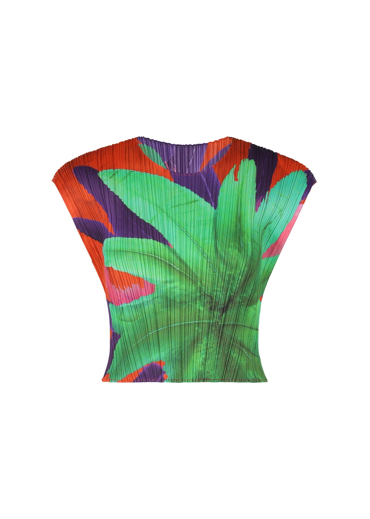 A product shot of the PLEATS PLEASE ISSEY MIYAKE CARNIVAL top in red (24).