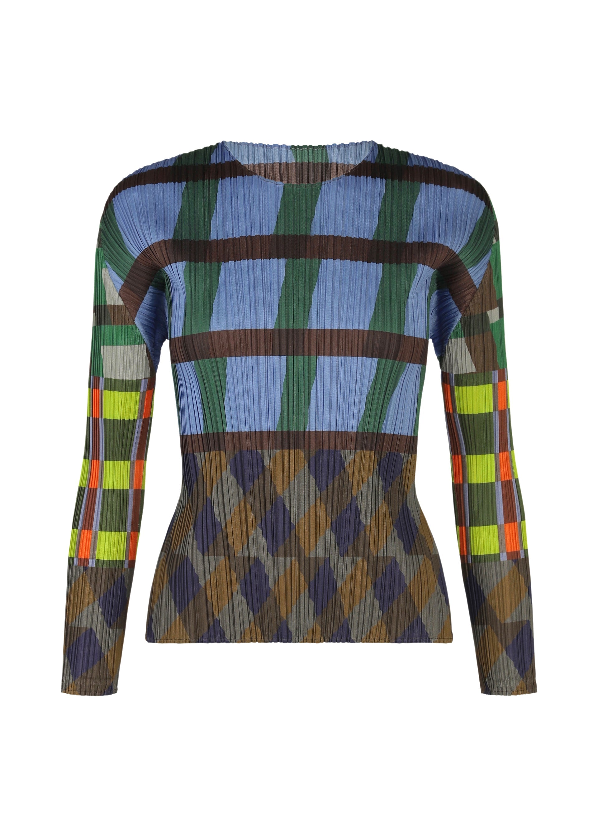 A product shot of the PLEATS PLEASE ISSEY MIYAKE HARMONY clothing in blue (72).