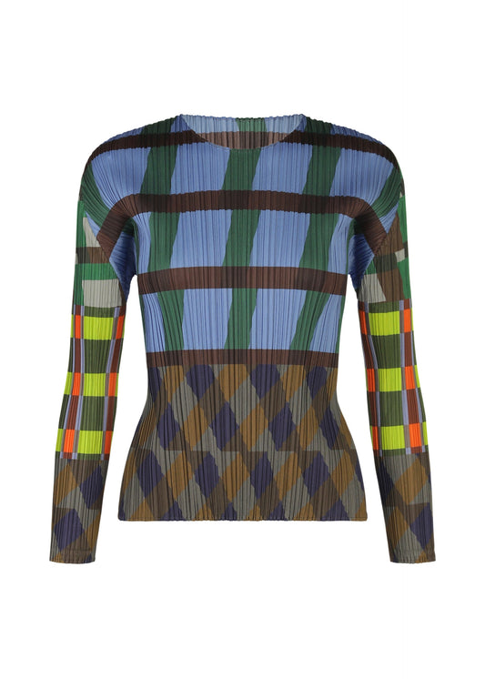A product shot of the PLEATS PLEASE ISSEY MIYAKE HARMONY clothing in blue (72).