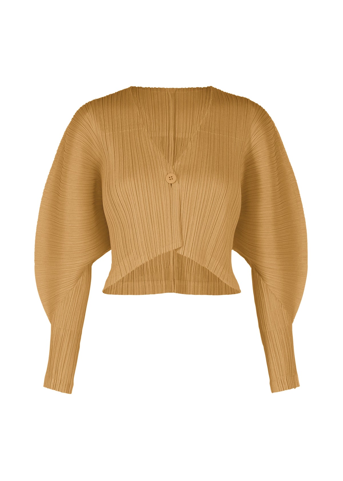 A product shot of the PLEATS PLEASE ISSEY MIYAKE MONTHLY COLORS DECEMBER clothing in yellow ochre (55).