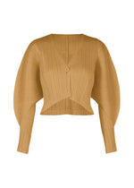 A product shot of the PLEATS PLEASE ISSEY MIYAKE MONTHLY COLORS DECEMBER clothing in yellow ochre (55).