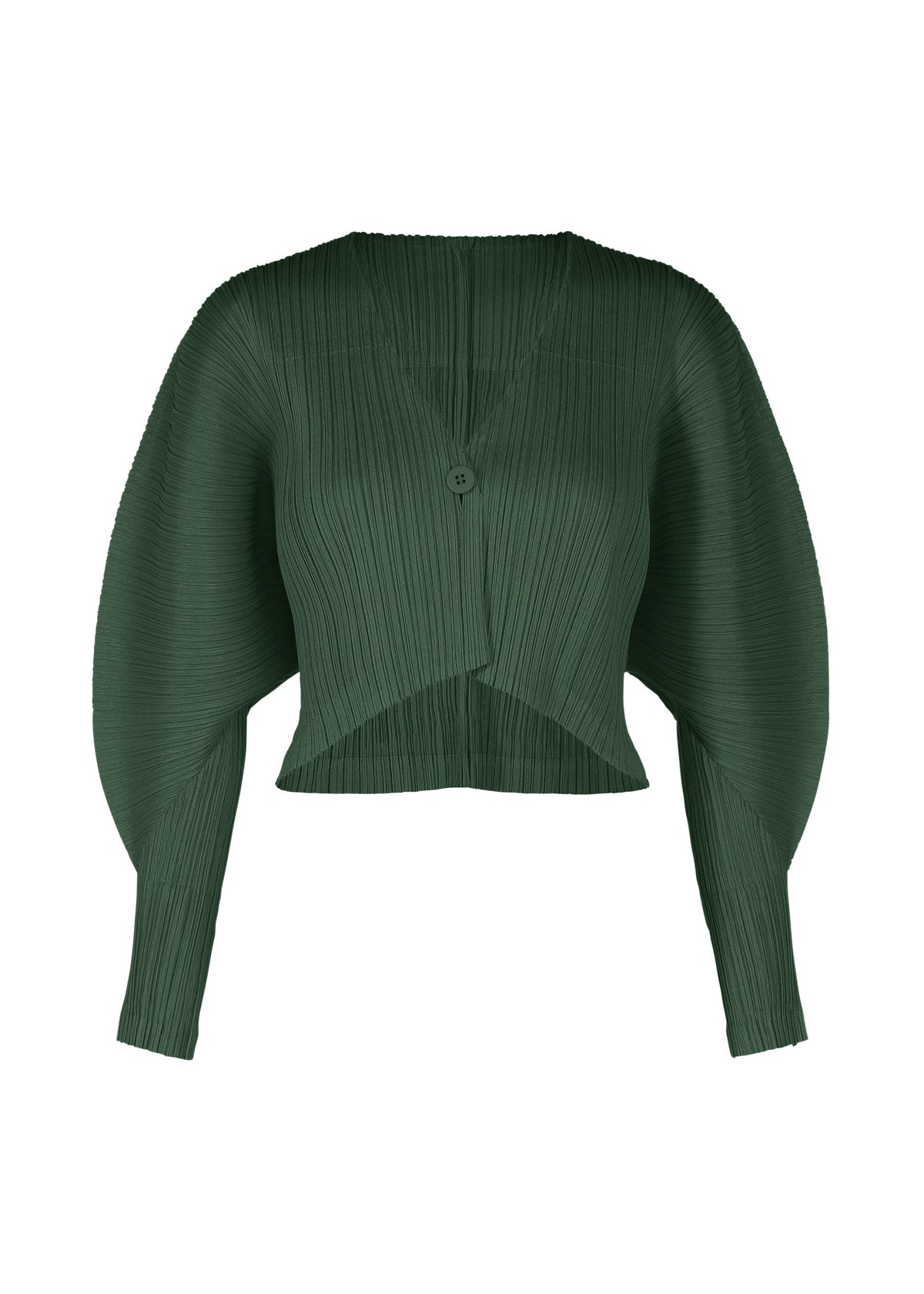 A product shot of the PLEATS PLEASE ISSEY MIYAKE MONTHLY COLORS DECEMBER clothing in forest green (64).