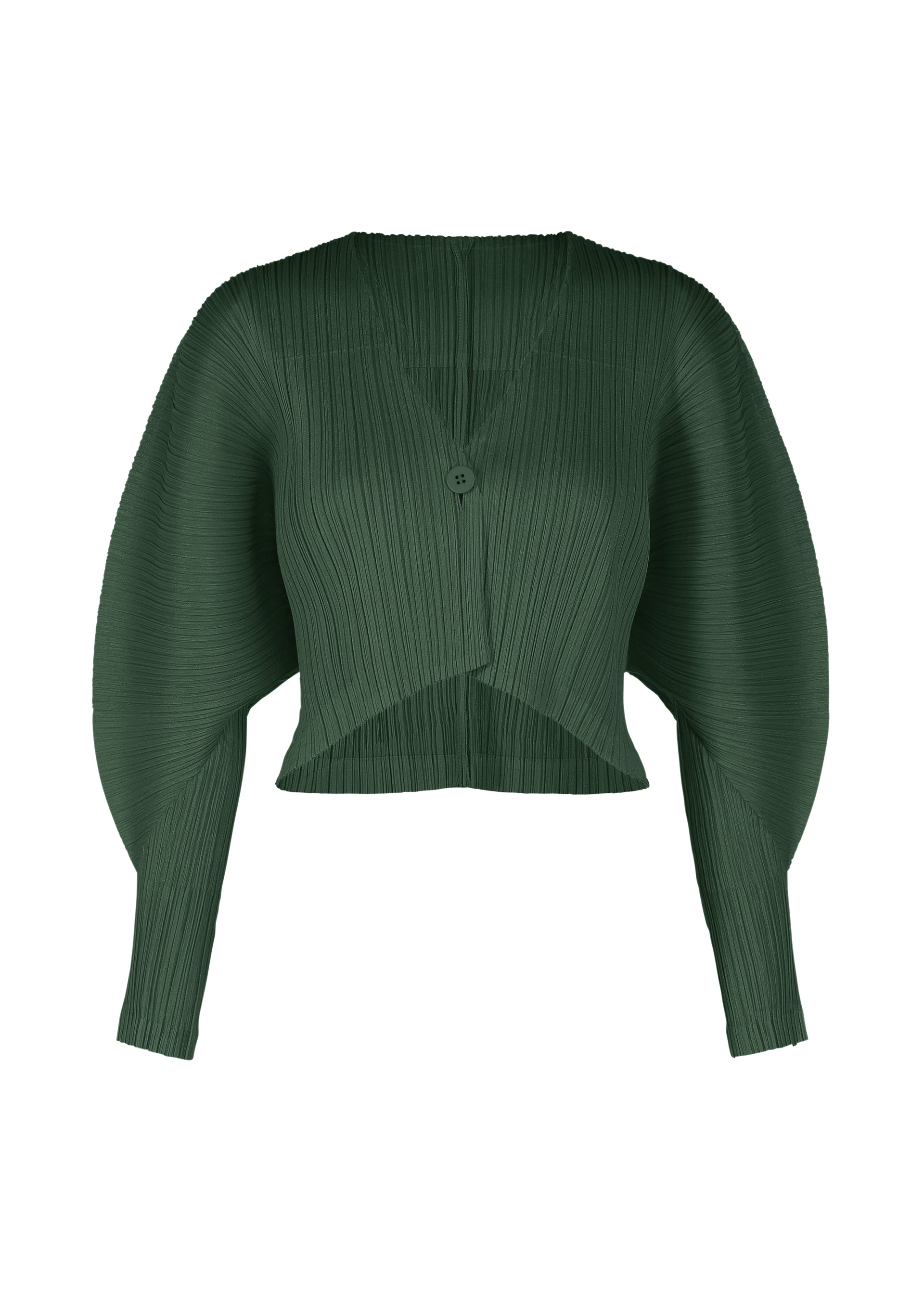 A product shot of the PLEATS PLEASE ISSEY MIYAKE MONTHLY COLORS DECEMBER clothing in forest green (64).