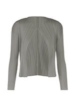 A product shot of the PLEATS PLEASE ISSEY MIYAKE LUCID PLEATS cardigan in grey (12).