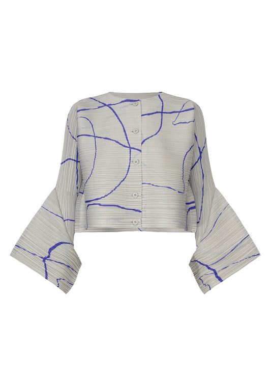 A product shot of the PLEATS PLEASE ISSEY MIYAKE PAUSE cardigan in grey (12).