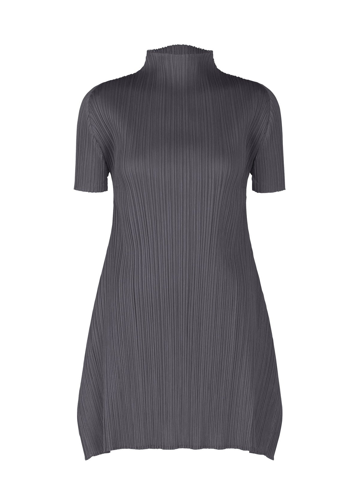 A product shot of the PLEATS PLEASE ISSEY MIYAKE MONTHLY COLORS JULY tunic in dark grey.