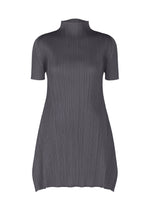 A product shot of the PLEATS PLEASE ISSEY MIYAKE MONTHLY COLORS JULY tunic in dark grey.