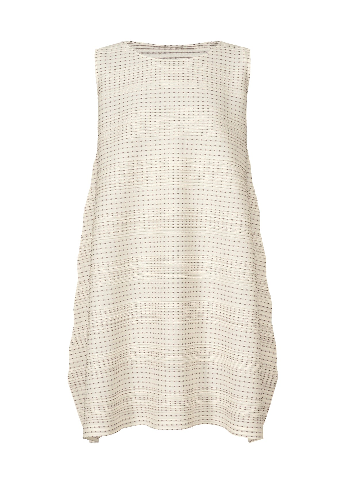 A product shot of the PLEATS PLEASE ISSEY MIYAKE COTTON SKIP tunic in white.