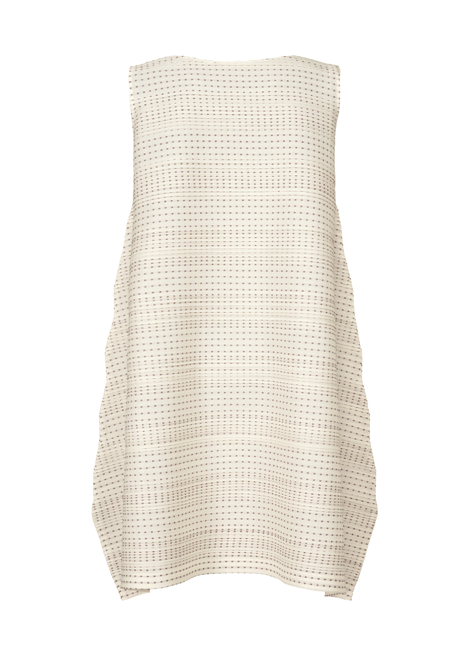 A detail shot of the PLEATS PLEASE ISSEY MIYAKE COTTON SKIP tunic.