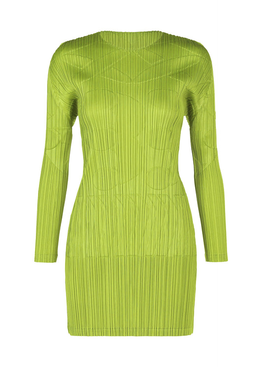 A product shot of the PLEATS PLEASE ISSEY MIYAKE TUNE clothing in yellow green (58).