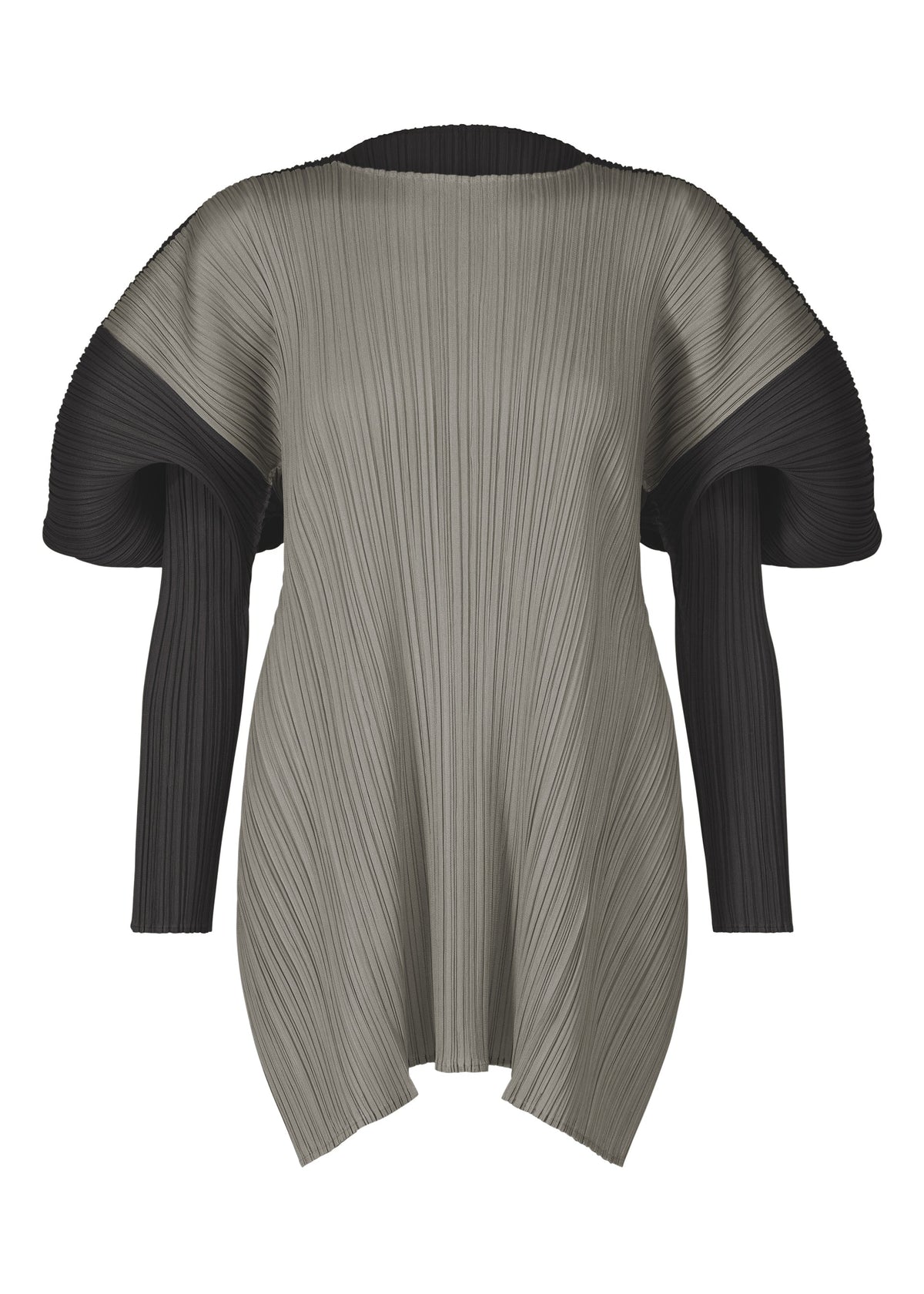 A product shot of the PLEATS PLEASE ISSEY MIYAKE SQUARE tunic in grey (12).