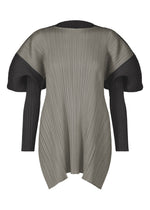 A product shot of the PLEATS PLEASE ISSEY MIYAKE SQUARE tunic in grey (12).