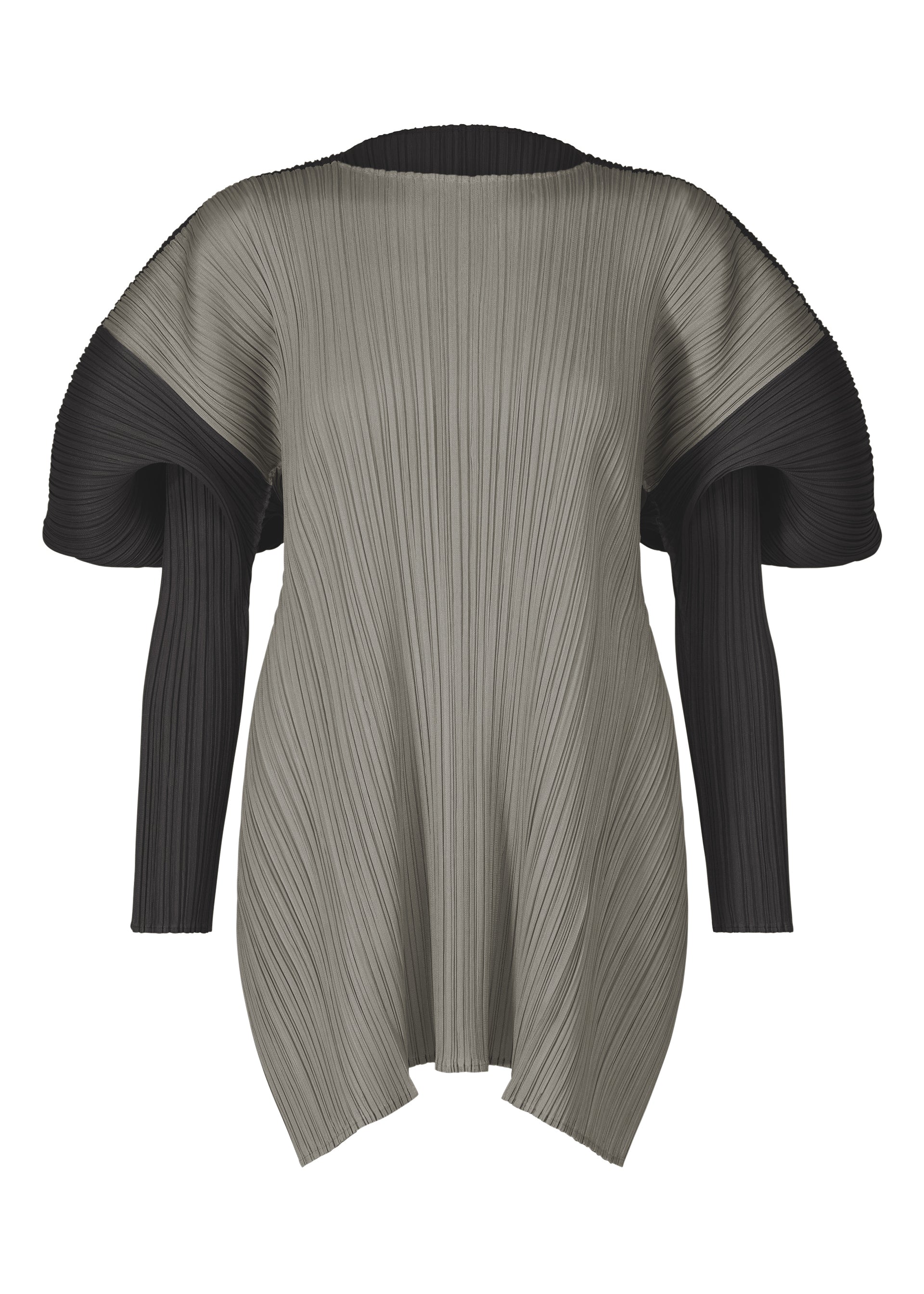 A product shot of the PLEATS PLEASE ISSEY MIYAKE SQUARE tunic in grey (12).