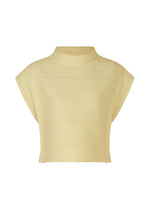 A product shot of the PLEATS PLEASE ISSEY MIYAKE CREPE KNIT clothing in cream yellow (30).