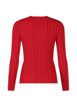 A detail shot of the PLEATS PLEASE ISSEY MIYAKE RIB KNIT top.