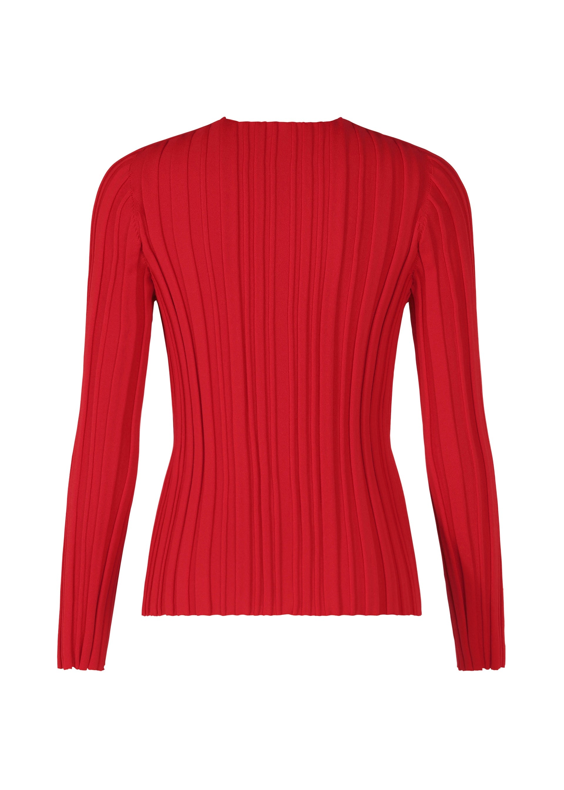 A detail shot of the PLEATS PLEASE ISSEY MIYAKE RIB KNIT top.
