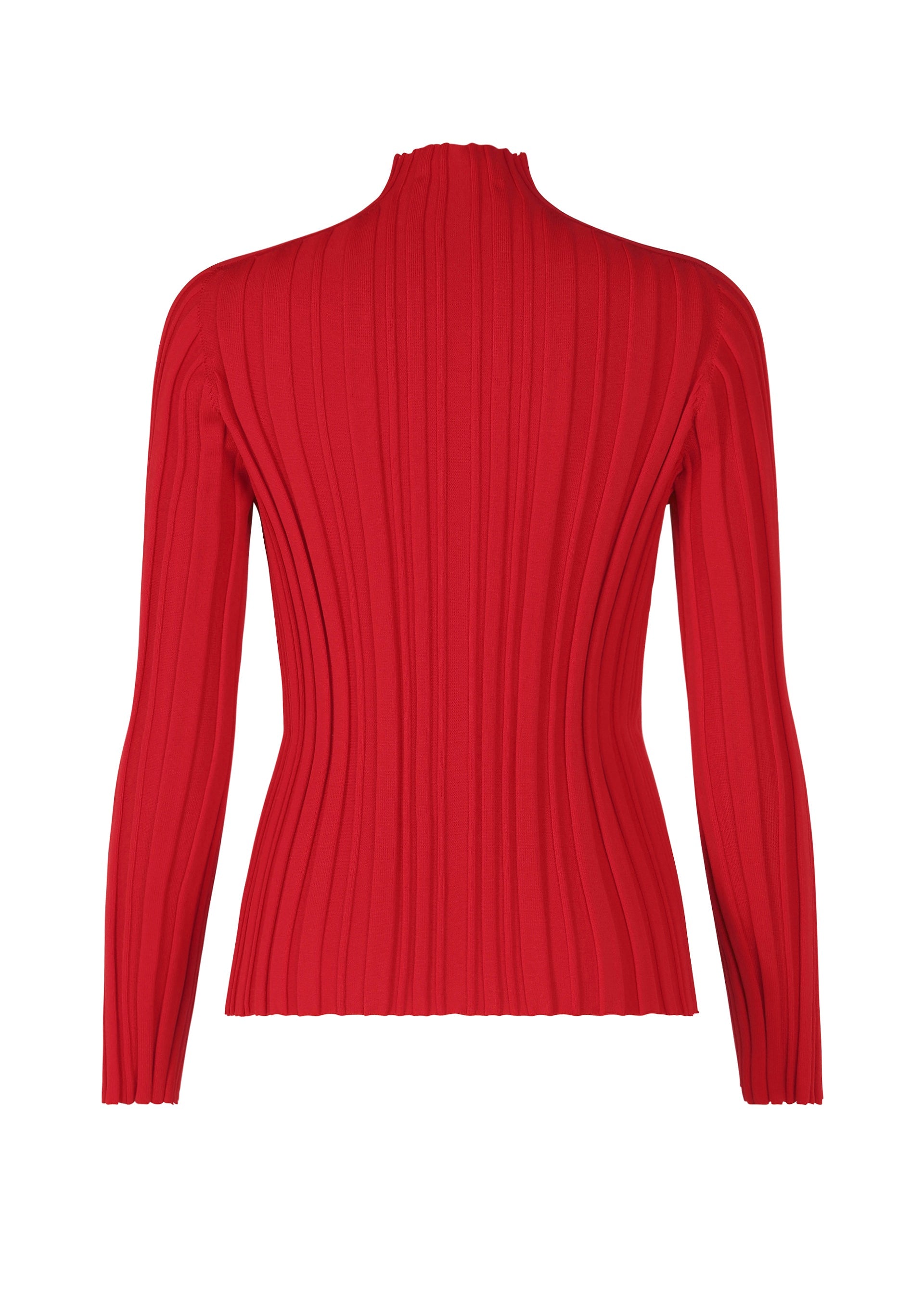 A detail shot of the PLEATS PLEASE ISSEY MIYAKE RIB KNIT top.
