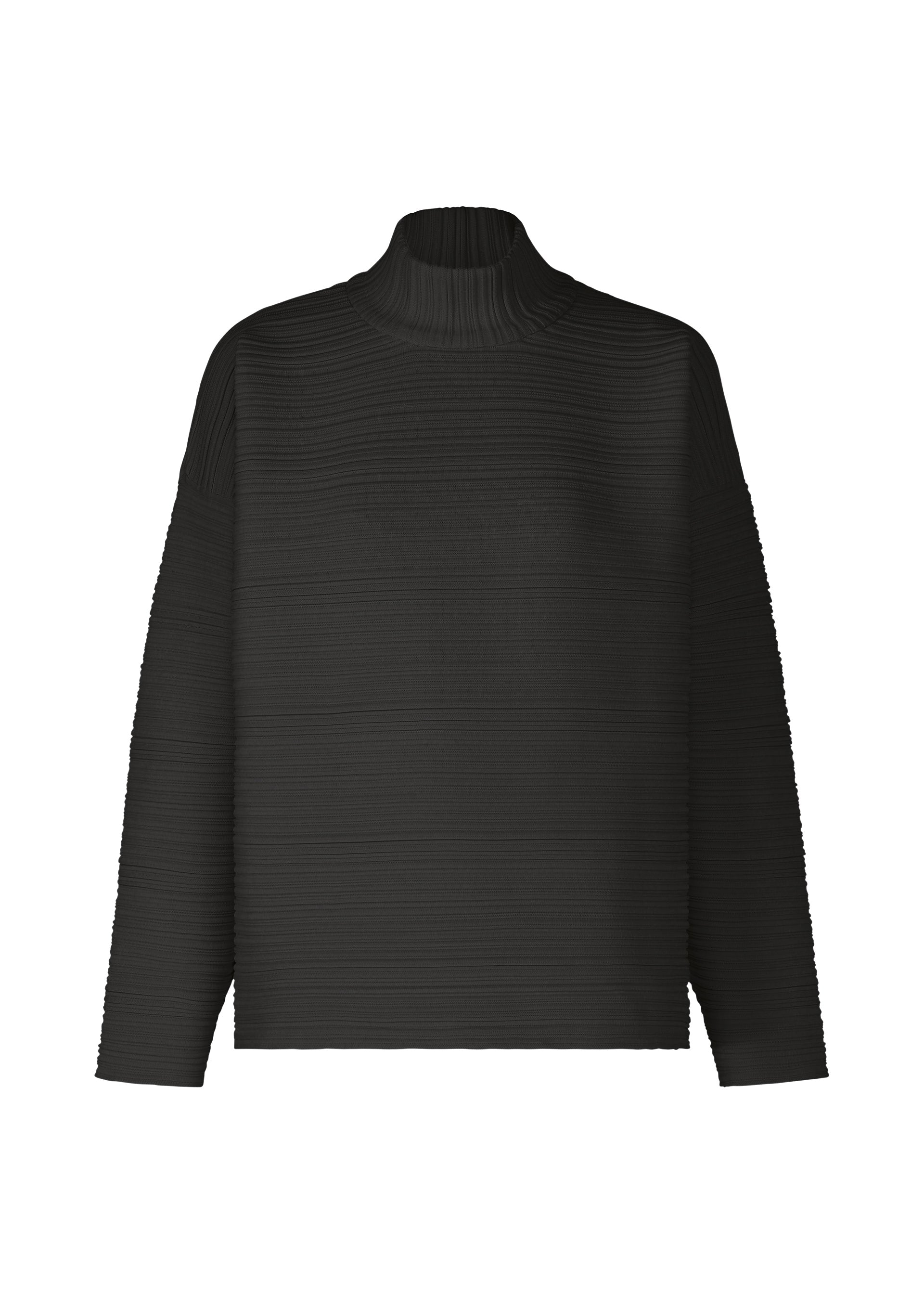 A product shot of the PLEATS PLEASE ISSEY MIYAKE CREPE KNIT clothing in black (15).
