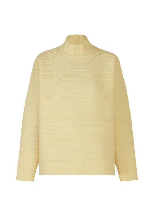 A product shot of the PLEATS PLEASE ISSEY MIYAKE CREPE KNIT clothing in cream yellow (30).